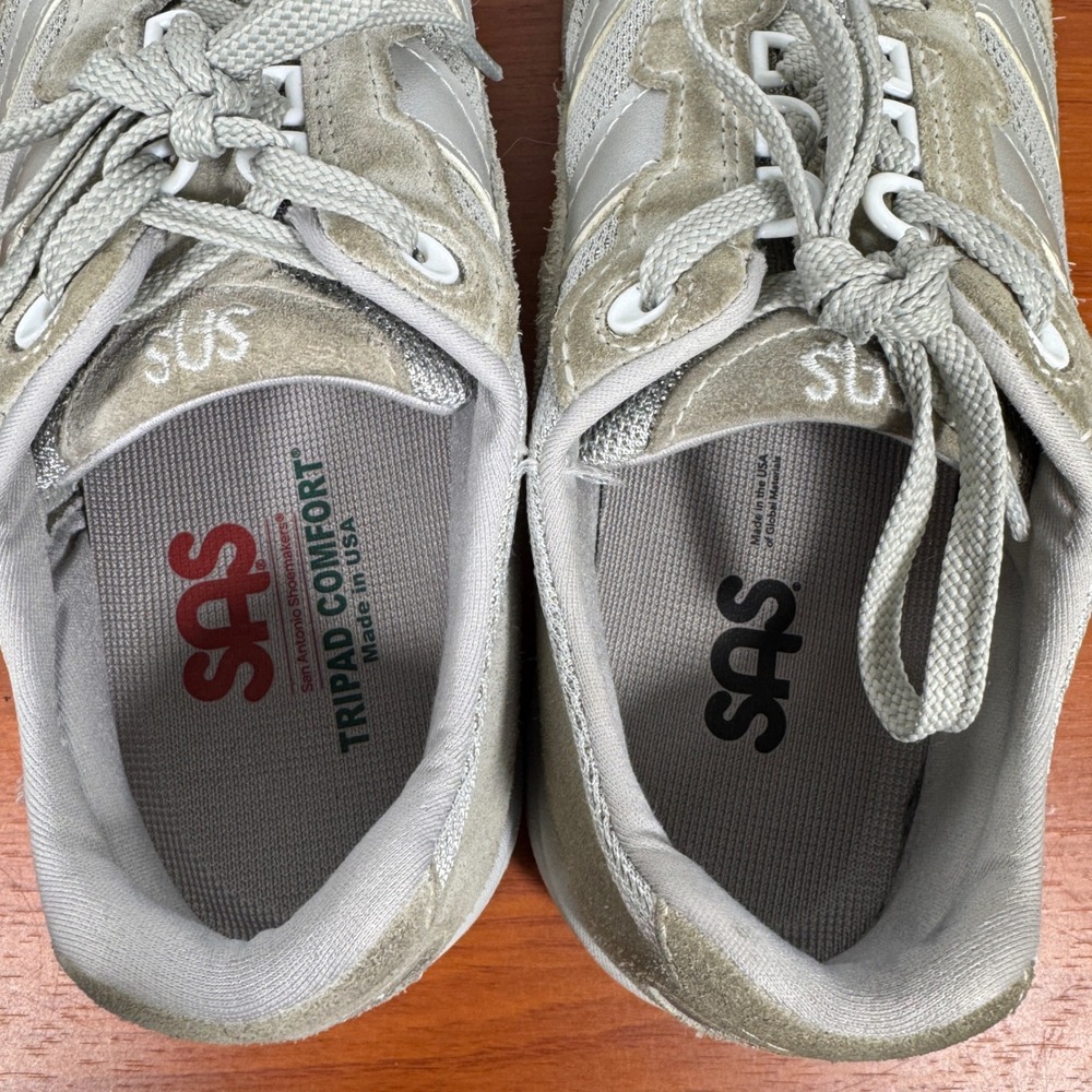 SAS Tour Mesh Suede Walking Sneakers Gray Women's 8.5N Tripad Comfort Athleisure - Picture 6 of 13